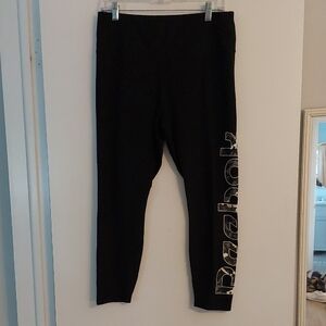 Reebok Womens Black Leggings with Bold Logo